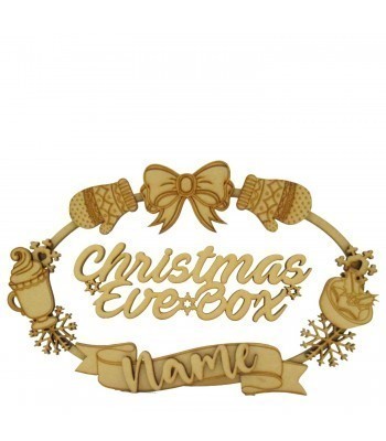 Laser Cut Personalised 'Christmas Eve Box' 3D Detailed Sign - Warm Wishes Design